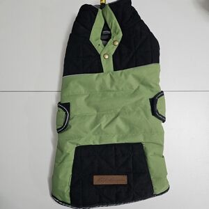 Winter dog coat jacket Eddie Bauer medium grey black green